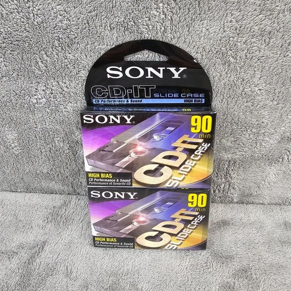 Sony 2 pack Cassette Tapes CD-IT Slide Case performance & Sound High Bias 90Min - Picture 12 of 12